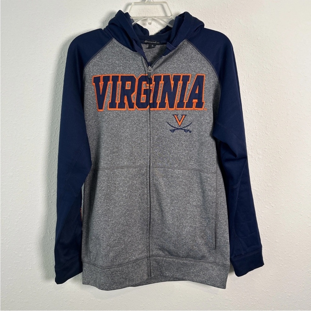 University Of Virginia Cavaliers Champion Elite Full Zip Embroidered Hoodie Sz S - Picture 2 of 15